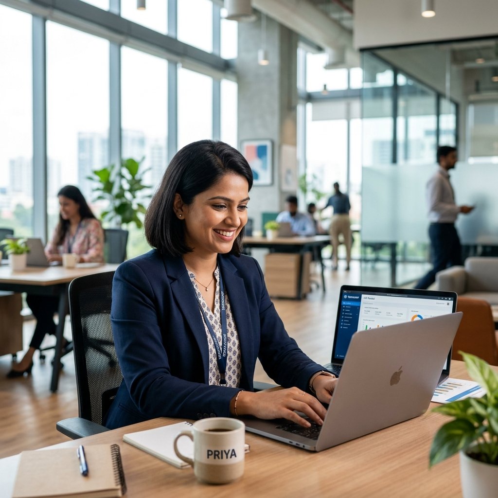 Smiling Indian HR Professional